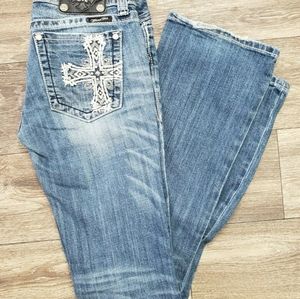 Miss Me Jeans Distressed Cross Pocket